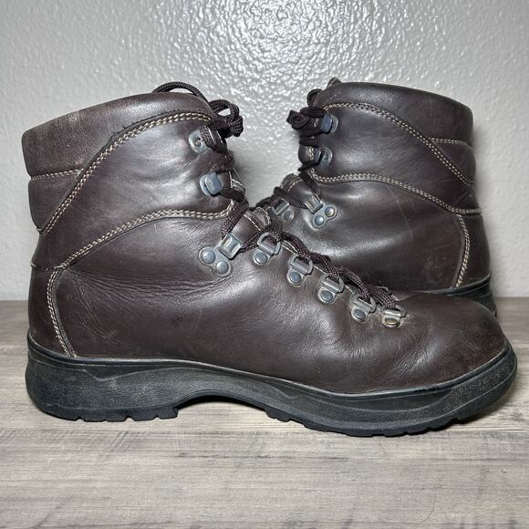 LL Bean EUC Cresta Gore Tex Vibram Romania Brown Leather Hiking Boots Mens 9.5 W - Picture 1 of 11